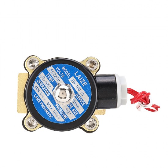 DN15 NPT 1/2 Inch Brass Electric Solenoid Valve AC 220V/DC 12V/DC 24V Normally Closed Water Air Fuels Valve