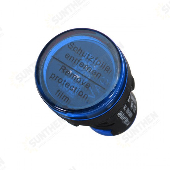 22mm AC 20-500V Digital AC Voltmeter Voltage Meter Gauge Digital Display Indicator Blue