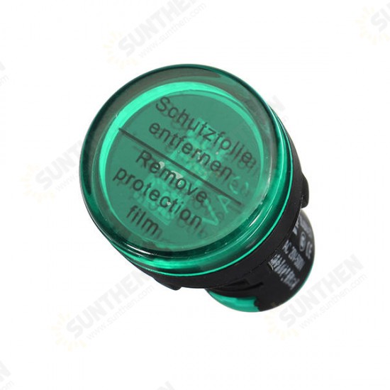 22mm Digital AC Voltmeter AC 50-500V Voltage Meter Gauge Digital Display Indicator Green