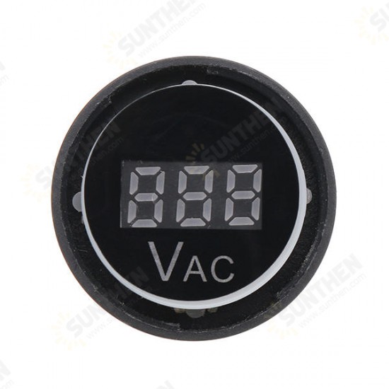 22mm Digital AC Voltmeter AC 50-500V Voltage Meter Gauge Digital Display Indicator Green