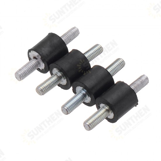 4pcs M3 8x8mm Rubber Mounts Double Ends Screw Anti Vibration Mount Rubber Shock Absorber