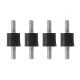 4pcs M3 8x8mm Rubber Mounts Double Ends Screw Anti Vibration Mount Rubber Shock Absorber