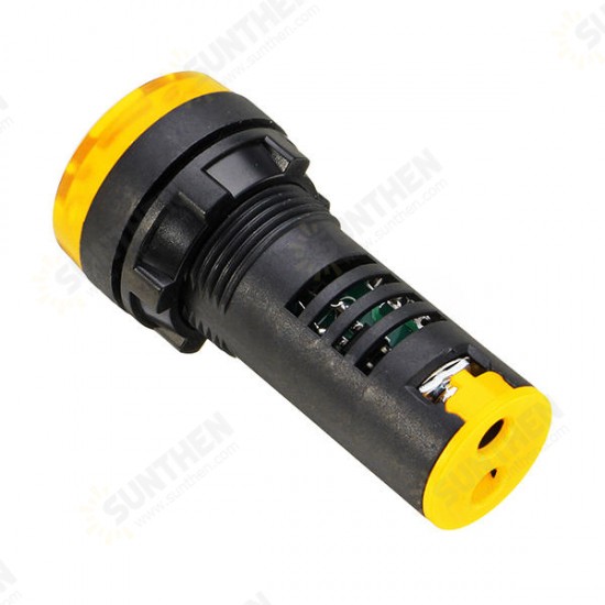 AC 220V 22mm Flash Buzzer Indicator Light Signal Lamp Yellow