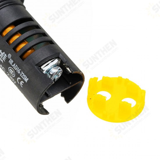 AC 220V 22mm Flash Buzzer Indicator Light Signal Lamp Yellow