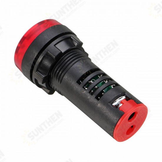 AD16-22SM AC 220V 22mm Indicator Light Signal Lamp Flash Buzzer Red