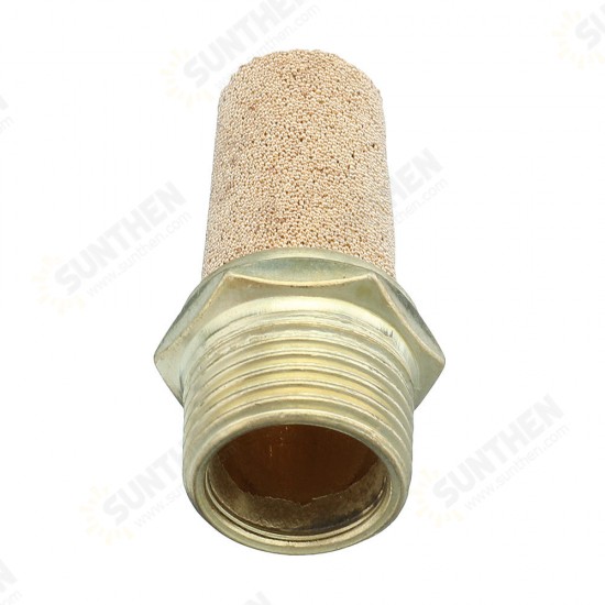 M5 1/8 1/4 3/8 1/2 1 Inch Thread Muffer lLong Head Pneumatic Solenoid Valve Copper Muffler