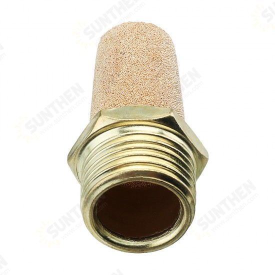 M5 1/8 1/4 3/8 1/2 1 Inch Thread Muffer lLong Head Pneumatic Solenoid Valve Copper Muffler