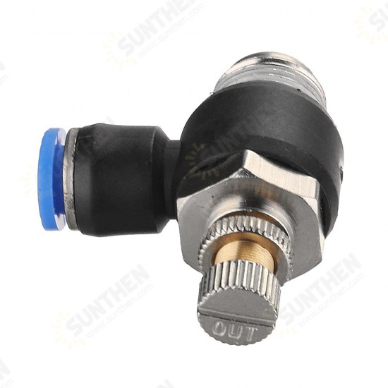 Pneumatic Connector SL Series 8-01 8-02 8-03 8-04mm Adjustable Joint Throttle Valve