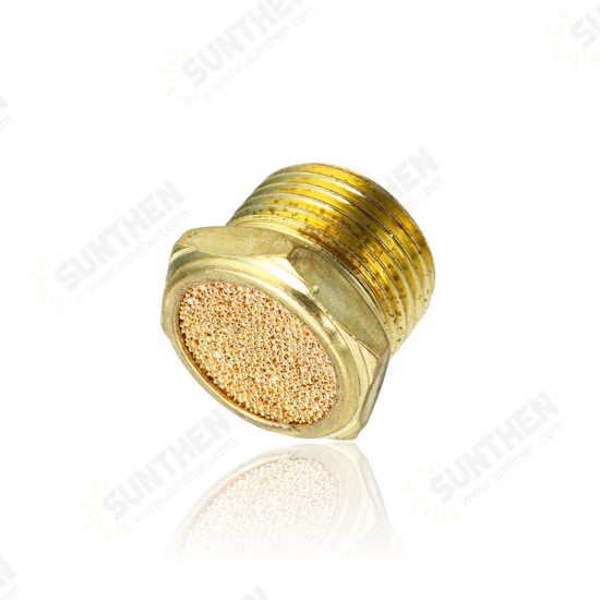 Pneumatic Solenoid Valve Copper Muffler 1/8 1/4 3/8 Inch Flat Head Muffler Exhaust Vent Pneumatic Solenoid Valve Copper Muffler 1/8 1/4 3/8 Inch Flat Head Muffler Exhaust Vent
