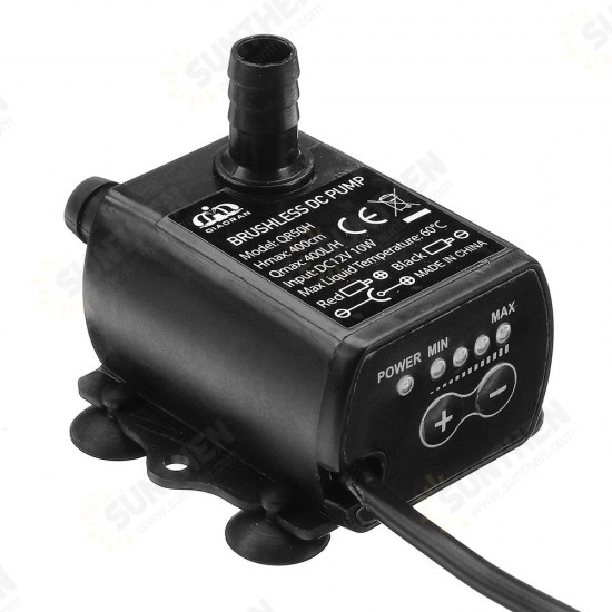 QR50H DC 12V 4M Water Pump 10W 400L/H Flow Rate Brushless Motor Submersible Pump