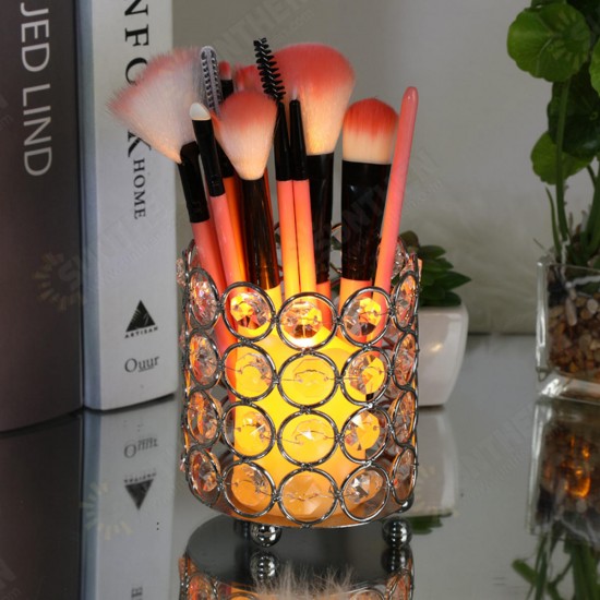 Makeup Brush Storage Crystal Jewelry Cosmetics Holder Desktop Organizer Case Box Makeup Brush Storage Crystal Jewelry Cosmetics Holder Desktop Organizer Case Box