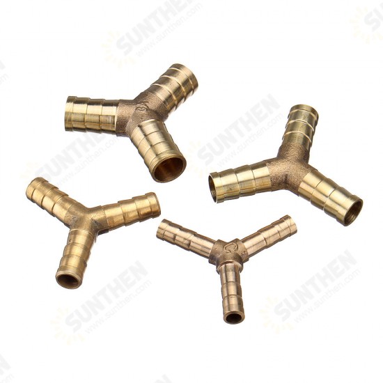 Adapter Brass Barb Y Shape 3 Ways Pipes Fitting 6/8/10/12mm Pneumatic Component Hose Coupler