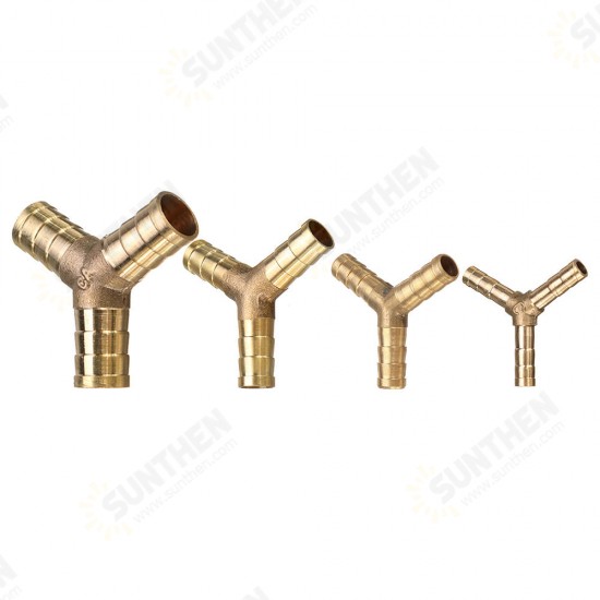 Adapter Brass Barb Y Shape 3 Ways Pipes Fitting 6/8/10/12mm Pneumatic Component Hose Coupler