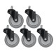 5Pcs 3 Inch 11 Pole Universal Rubber Caster Wheels for Swivel/Office/Gaming Chair