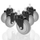 5Pcs 3 Inch 11 Pole Universal Rubber Caster Wheels for Swivel/Office/Gaming Chair