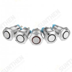 Silver 12mm LED Metal Push Button Latching Switch 4Pin Waterproof Push Button Switch Silver 12mm LED Metal Push Button Latching Switch 4Pin Waterproof Push Button Switch