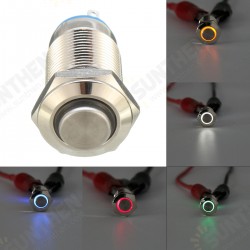 Silver 12mm LED Metal Push Button Latching Switch 4Pin Waterproof Push Button Switch Silver 12mm LED Metal Push Button Latching Switch 4Pin Waterproof Push Button Switch