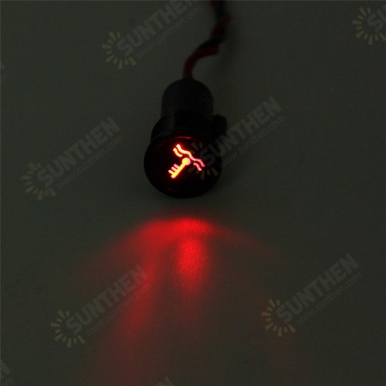 Universal 12V 14mm Waterproof LED Dash Panel Warning Light Metal Indicator Lamp