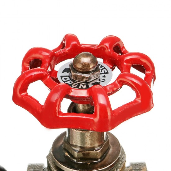 Vintage Steampunk 1/2 Inch Stop Valve Light Switch With Wire Pass Thru Red Iron