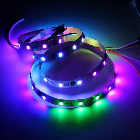 1M 9.6W DC 12V WS2811 48 SMD 5050 LED RGB Changeable Flexible Strip Light Individually addressable