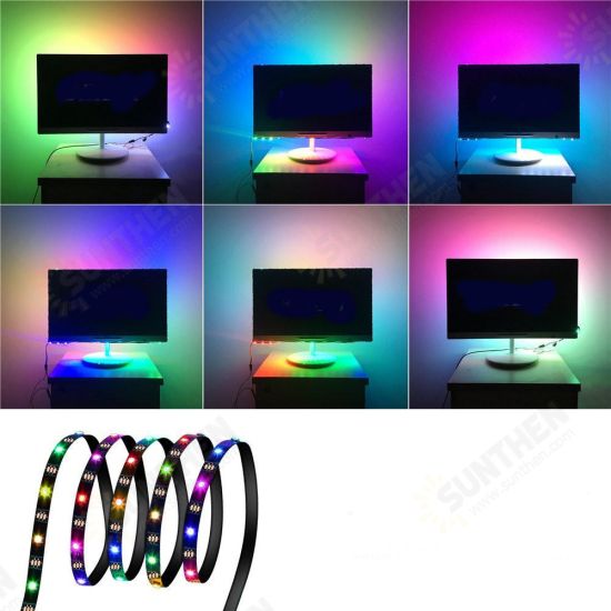 DC5V 1M 2M 3M WS2812 SMD5050 Waterproof Smart IC USB LED Strip Light+17 Keys Remote Control