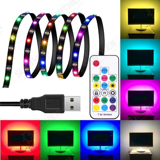 DC5V 1M 2M 3M WS2812 SMD5050 Waterproof Smart IC USB LED Strip Light+17 Keys Remote Control