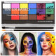 18 Colors Face Paint Kit Face Body Tattoo Paint for Music Festivals Parties Halloween