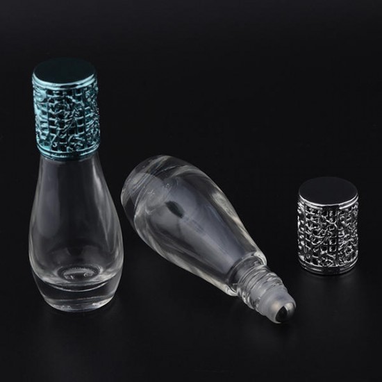 12ml Empty Perfume Bottle Metal Roller Ball Glass Bowling Shape Bottles Refillable Container