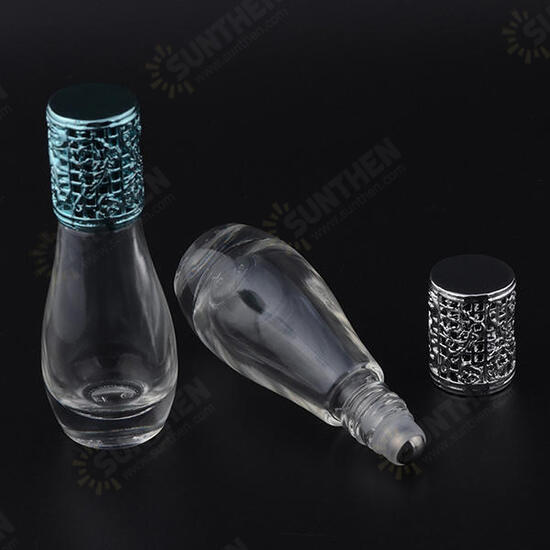 12ml Empty Perfume Bottle Metal Roller Ball Glass Bowling Shape Bottles Refillable Container