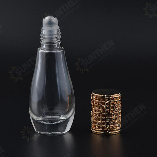 12ml Empty Perfume Bottle Metal Roller Ball Glass Bowling Shape Bottles Refillable Container