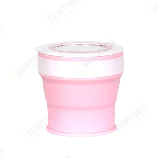 280ML Large-capacity Folding Water Cup Silicone Material with Makeup Mirrors