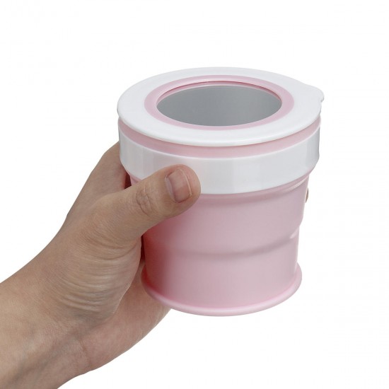 280ML Large-capacity Folding Water Cup Silicone Material with Makeup Mirrors