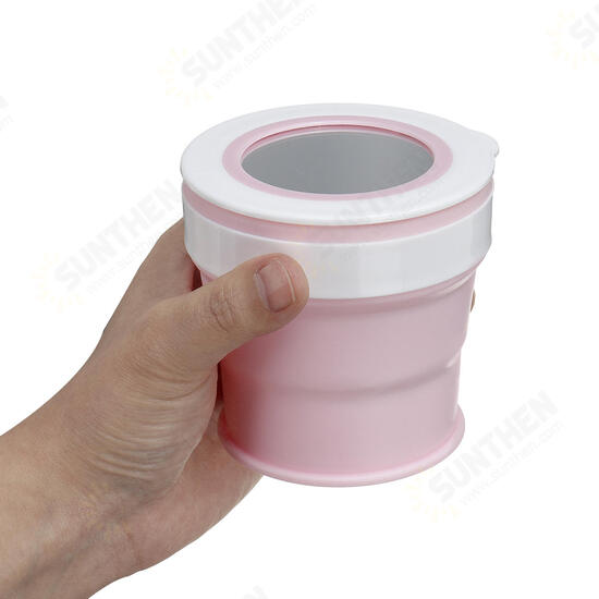 280ML Large-capacity Folding Water Cup Silicone Material with Makeup Mirrors