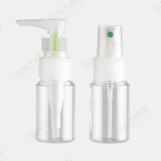 2Pcs 20ml Transparent Plastic Spray Bottle Set Squeeze Hose Bottle Lotion Moisturizing Cream Sub-bottle