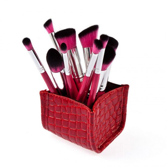 3 Colors Crocodile Skin Brush Storage Cosmetic Bag Case Pen Holder Solid Organizer