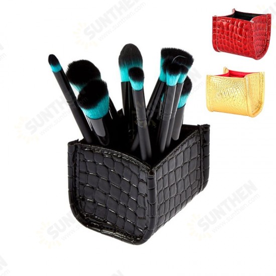 3 Colors Crocodile Skin Brush Storage Cosmetic Bag Case Pen Holder Solid Organizer