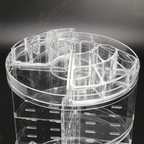 3 Tier Acrylic Cosmetic Makeup Jewelry 360° Rotating Storage Organizer Case 3 Tier Acrylic Cosmetic Makeup Jewelry 360° Rotating Storage Organizer Case