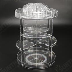 3 Tier Acrylic Cosmetic Makeup Jewelry 360° Rotating Storage Organizer Case 3 Tier Acrylic Cosmetic Makeup Jewelry 360° Rotating Storage Organizer Case
