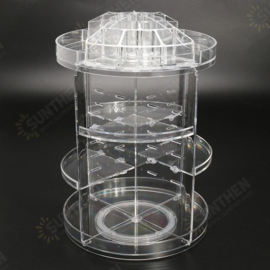 3 Tier Acrylic Cosmetic Makeup Jewelry 360° Rotating Storage Organizer Case 3 Tier Acrylic Cosmetic Makeup Jewelry 360° Rotating Storage Organizer Case