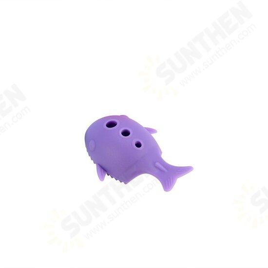 4 Colors Cute Malfunctional Whale Shaped Silicone Makeup Brushes Cleaning Washing Holder Tools