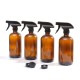 500ml Amber Glass Spray Refillable Bottles Water Sprayer