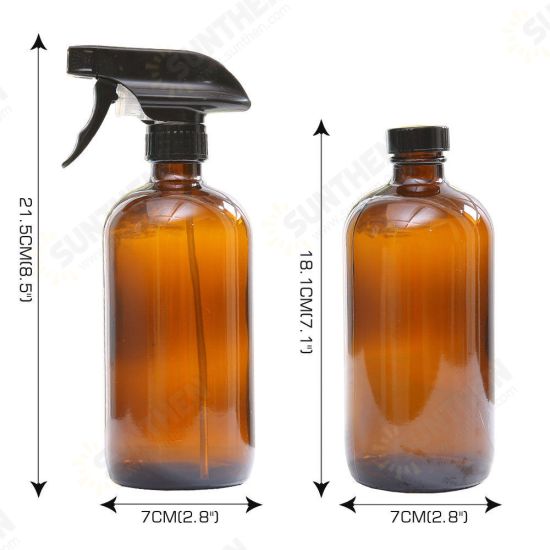 500ml Amber Glass Spray Refillable Bottles Water Sprayer