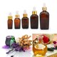 5Pcs Amber Glass Liquid Pipette Perfume Bottles Essential Oil Toner Bottle Reusable Bottle