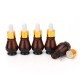 5Pcs Amber Glass Pipette Eye Dropper Bottles for Aromatherapy Essential Oil Perfume Toner