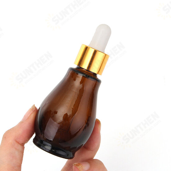 5Pcs Amber Glass Pipette Eye Dropper Bottles for Aromatherapy Essential Oil Perfume Toner