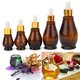 5Pcs Amber Glass Pipette Eye Dropper Bottles for Aromatherapy Essential Oil Perfume Toner