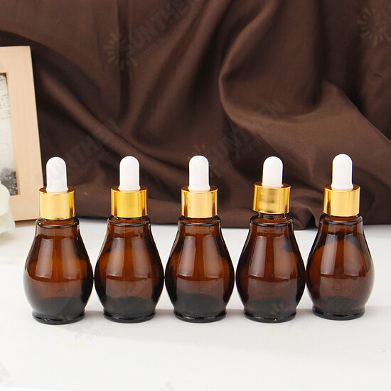 5Pcs Amber Glass Pipette Eye Dropper Bottles for Aromatherapy Essential Oil Perfume Toner 5Pcs Amber Glass Pipette Eye Dropper Bottles for Aromatherapy Essential Oil Perfume Toner