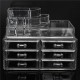 6 Drawer Clear Acrylic Make Up Organizer Drawers Cosmetic Display Holder Case Storage 2 Layer