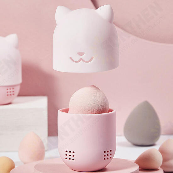 Beauty Powder Puff Blender Holder Cleaning Sponge Makeup Egg Drying Case Silicone Cosmetic Blender Sponge Storage Box Holder