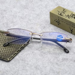 Frameless Diamond Trimming Reading Glasses Anti-blue Light Neutral Reading Glasses With Glasses Box Frameless Diamond Trimming Reading Glasses Anti-blue Light Neutral Reading Glasses With Glasses Box